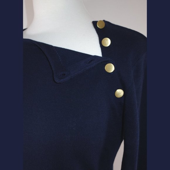 Filippa K Navy Blue 100% Merino Wool Sweater - Size 6 - Picture 11 of 14